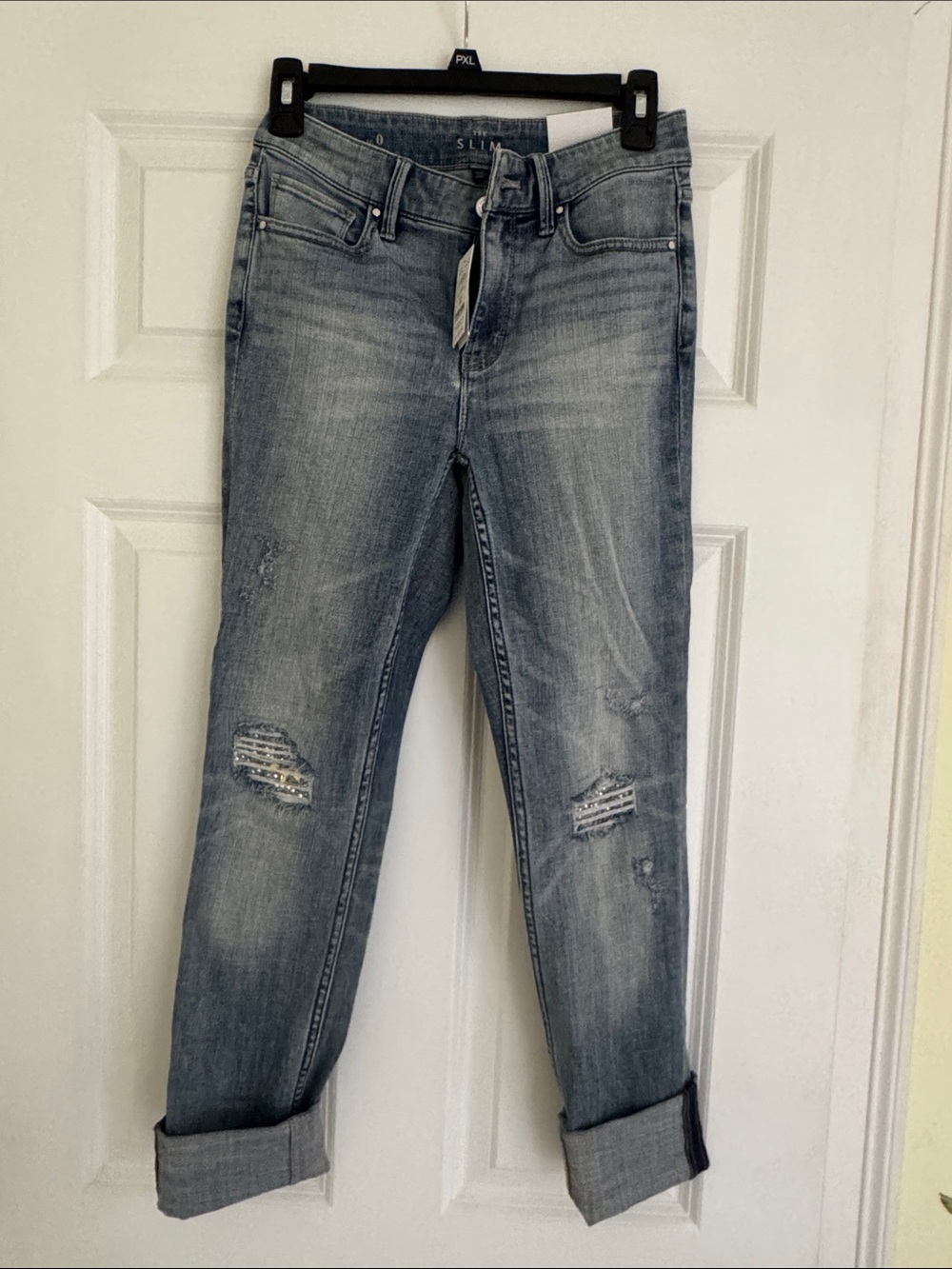 White House Black Market Women's High-ruse Slim Jeans - Light Blue Wash NWT